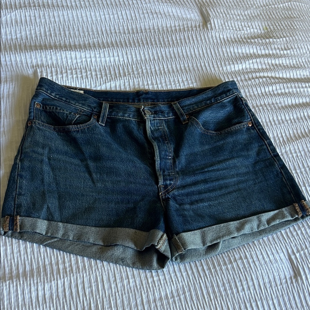 Women's Dark Blue Denim Shorts